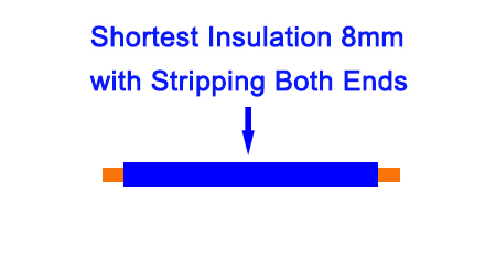Strip both ends, leave 8mm insulation